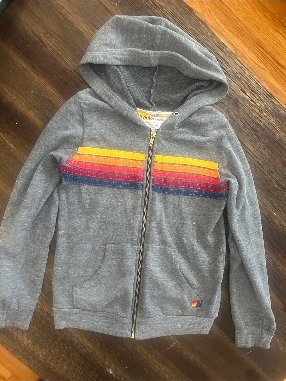 Aviator Nation Kids 5 stripe hoodie